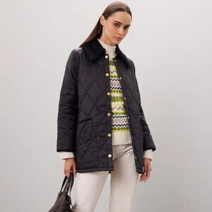 Barbour Black Whitfield Quilted Jacket Size 6